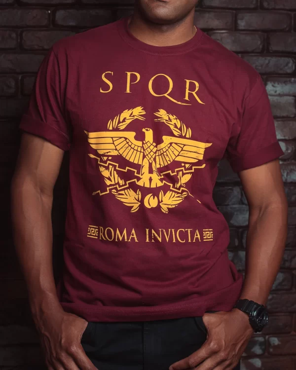 Maglietta Uomo SPQR Roma 2.0 - Shirtzshop, Colore Verde Bottiglia, Taglia S, Cotone, Idea Regalo Originale